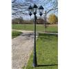 JUNZAI Lampione da Giardino 3 Bracci 230 cm Verde Scuro/Nero Alluminio - Moderno Illuminazione per Esterni