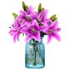 HAOSHICS Fiori artificiali 8 pezzi di gigli artificiali con 3 boccioli arte floreale vegetale fiori in lattice pieno fiore real touch per la decorazione della casa matrimoni feste uffici ristoranti (Porpora)