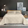 IlGruppone Copriletto Trapuntato Matrimoniale Elegante Trapuntino Lavorazione Intrecciata Due Piazze Trapunta Coperta Leggera Coperta Letto Leggera Primavera Estate - Crema