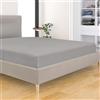 BANZAII TEXTILE INNOVATOR ONLINE Banzaii Lenzuolo sotto con Angoli Invernale Felpato in Flanella Anti-Pilling 100% Cotone Tinta Unita Due piazze Matrimoniale 160/170 x200 cm Grigio Chiaro