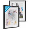 PHOTOLINI 3D cornici 40x50 cm nero, cornice profonda con vetro e passe-partout, set di 2 cornici per oggetti fino a 1,5 cm di profondità, legno MDF - perfetta per il fai da te e come regalo
