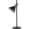 STONES HOME FURNITURE, Lampada da Tavolo in Metallo con Decoro in Ottone, Lampada da Scrivania Regolabile con 1 Lampadina, Modello Hadar, Colore Nero Opaco, 18 x 18 x H 55 cm
