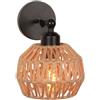 LIGKIN Lampade da Parete Vintage E27 Applique Creativo Corda di Canapa Gabbia Paralume Design Retro Rotante Lampada da Soffitto per Corridoio Scala Cucina