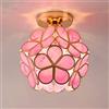 Chao Zan Lampadario a Sospensione Ferro Lampada da soffitto plafoniera Rosa Fiori Art Deco Vetro Paralume E27 Luce Pendente fiori di ciliegio luce di soffitto Sala da Pranzo Camera da Letto Soggiorno (rosa)
