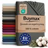 Buymax® Lenzuolo con Angoli Matrimoniale King Size 200x200 cm in 100% Cotone Jersey - Colore Antracite, per Materassi fino a 25 cm di Altezza