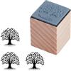 OLYCRAFT Timbro In Gomma di Legno Albero Della Vita Timbro Artigianale In Legno 2.5x2.5x3cm Mini Timbri In Gomma per Fai Da Te Artigianato Diari Album Scrapbooking Creazione di Biglietti Planner Busta