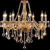 WDW 8012 Lampadario di Cristallo Ambra Dorato 6 Luci Candela Lampada a Sospensione Marie Therese (6 Bracci)