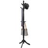 COSTWAY Attaccapanni ad Albero, Appendiabiti in Legno di Gomma con 9 Ganci, Albero Porta Abiti per Camera da Letto Soggiorno Ingresso e Ufficio, 50x50x138-175 cm (Nero)