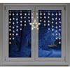 Spetebo Tendina con stelle a LED, 140 x 95 cm, 90 LED, luce bianca calda, decorazione per finestre
