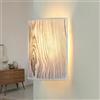 Licht-Erlebnisse Applique per interni Alice semicircolare Up & Down elegante design loft moderno in tessuto effetto legno E27 per camera da letto soggiorno