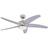 Westinghouse Lighting 72220 Bendan One-Light - Ventilatore a soffitto per interni a cinque pale, Finitura cromo satinato con vetro opalino effetto ghiaccio, Grigio (Argento), 132 cm