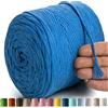 MeriWoolArt® Corda di Cotone 4mm 225m Corda Macramè Naturale, Filato Morbido per Tessuto da Parete, Macrame Fatto A Mano Parete Appeso Boho, Piume Macramè Acchiappasogni, Decorazione Macramè Fai Da Te