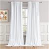 DUALIFE - Tende bianche puro 305 cm di lunghezza posteriore con passanti e tasca per asta, pannelli per camera da letto, finestre, tende oscuranti, per soggiorno, 132 x 305 cm, set di 2 pannelli