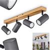 hofstein Lampada a soffitto Javel, lampada a soffitto moderna in metallo in legno ottico/nero/antracite, spot con spot regolabili, 4 x GU10, senza lampadina/e