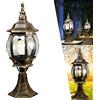 Chao Zan Apparecchio paesaggio prato E27 Luce Lampada per esterni Piedistallo Impermeabile Giardino Luci colonna Lanterna alluminio Porta Cancello per paesaggio prato Cortile terrazze Lampione rétro