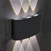 MAKA change your life quality Maka Applique LED Interno-Esterno 16W 1600 Lumens IP65 Luce Naturale 4000K Nero per Camera da Letto Bagno Soggiorno Giardino Muro Alluminio 220V