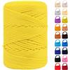 LEREATI Cordino per Borse Uncinetto, Corda Macrame 3mm x 170m Corda in Poliestere Filo Macrame, Cordoncino per Borse a Uncinetto, Fai Da Te, Regalo per Maglieria (Giallo Brillante)