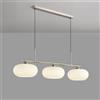 JMrider Luci Pendenti Moderna Wabi-Sabi Lampada A Sospensione In Stile Scandinavo Paralume In Vetro Smerigliato Ciondolo 3 Luci E27 Altezza Regolabile Lampadario Sala Pranzo Soggiorno Camera Da Letto(Argento)