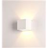 Eurekaled - Applique in Gesso Ceramico Cubo - Attacco G9 - Lampada da muro per spazi interni, camera, corridoio, soggiorno - Lampadina intercambiabile - Verniciabile - Design Moderno