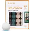GuirLED - Ghirlanda luminosa con sfere in cotone LED USB, controllo vocale - Amazon Alexa & Google Assistant - Programmabile all'infinito - Adattatore CA 2xUSB incluso - 32 sfere da 3,2 m - Salvaggio