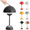 Starnearby Lampada da Tavolo LED senza Fili Ricaricabile, Lampada Fungo da Tavolo, Lampada da Comodino Touch Dimmerabile, Luce Notturna con 3 Modalità di Luminosità, Lampada Decorativa Retrò