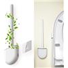 Aki's things - Scopino WC Silicone Con Supporto da Parete - Scopettino Bagno Flessibile Per Pulizia Profonda - Asciugatura Rapida