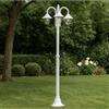 Partenopea Lampione da giardino classico a 3 luci con attacco E27, lanterna da esterno in alluminio IP54, ideale per vialetti, parchi, ingressi e strutture ricettive (Bianco)