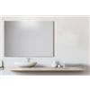 San Marco specchio filo lucido, specchio da bagno con luce, disponibile con o senza lampada da 30 o 45 cm, specchio da parete bagno, installazione semplice e veloce. (100x80 cm, con lampada 45 cm)
