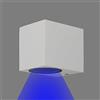 Partenopea® Applique lampada cubo da parete a muro gu10 max 10w led per interno esterno IP65 moderno faretto monoemissione (Cubo Grigio, Luce Blu)