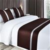 QRGMKL Runner da Letto Morbidi Come la Seta e Cuscini abbinati Sciarpa da Letto in Tinta Unita Corridore da Letto per Il Piede del Letto Copriletto a Contrasto di Colore-Brown||240X50cm for 1.8m Bed