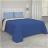 Corredocasa Trapuntino Copriletto, Made in Italy - Trapuntato Doubleface Mezza Stagione, Copri Letto - Coperta Bicolore Primaverile in Morbida Microfibra (Blu/Beige, Matrimoniale)
