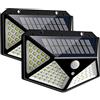 AntDau71 Luce Solare LED Esterno,100LED - 20 Watt Lampade Solari Sensore di Movimento 270° Illuminazione Luci Esterno Energia Solare Lampada Solare Impermeabile per Giardino,Parete-2 Pezzi