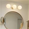 Mengjay Applique da Parete Interno Moderno,2 Luci Lampada da Specchio Bagno Oro,Plafoniera da Parete con Paralume a Globo in Vetro,G9 Lampada a Muro Retro per Camera da Letto Soggiorno (3 Luci)