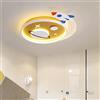 SANGPAO Decorazione Nordica Lampada Da Soffitto Per Bambini Lampada Da Soffitto Moderna A LED Per Montaggio A Incasso 38W Lampada Da Soffitto A Razzo Rosa Giallo Creativo Cartoon Planet Protezione Deg