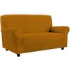 Corredocasa - Copridivano Easy Elasticizzato Bielastico per 1, 2, 3 e 4 Posti, Adattabile e Facile da Applicare, Protezione Completa e Elegante per Il Tuo Divano (Giallo, 3 Posti)