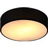 Monzana Lampadario da Soffitto 40W Rotondo 38cm Stoffa 2 Fiamme E27 Moderno Luce da Soggiorno Nero