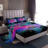 Loussiesd Set di lenzuola con libellula per bambini, con stampa di animali adorabili per ragazzi e ragazze, set di biancheria da letto mandala floreale bohémien, lenzuola colorate e sognanti, 3 pezzi, misura