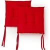 PARAMAISON Cuscini Sedia con Lacci Giunk, Set da 2 pezzi Quadro, Imbottito, Interni od Esterni, Non Sfoderabile, 40x40 cm, Vari Colori