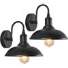 Moddeny 2 Pezzi Lampade da parete per esterni per portico Lampade da parete per esterni a collo di cigno impermeabili per esterni Luci da garage per esterni in vintage 10 in lampada da parete nera