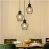 Lichtmaler Lampadario a Sospensione Vintage - Lampada Cucina da Soffitto Industriale - Lampadari Nero Rustico Ferro Battuto 3 Luci E27 per Soggiorno Cameretta Corridoio, Base Rotonda