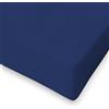SpazioTessile Lenzuolo All Around larghezza 160cm 100% Cotone Elastico Perimetrale Matrimoniale (160x190 H25, Blu)
