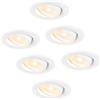 HOFTRONIC - Malta - Faretto da incasso a 6 LED bianco - 5 W 2700 K bianco caldo - Impermeabile IP44 - Orientabile, dimmerabile - Faretto da soffitto per interni, esterni e bagno - 5 anni di garanzia