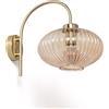 LEDKIA LIGHTING LEDKIA Lampada da Parete Metallo e Vetro Basile Ambra