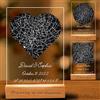 Mocessory Placca personalizzato per coppia Cuore Dove tutto è iniziato, Luogo dell'incontro, data dell'incontro, Mappa stellare personalizzabile, regalo Uomo Donna, San Valentino, Innamorati Regalo di coppia