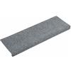 vidaXL Tappetini per Scale autoadesivi 15 pz 65x21x4 cm Grigio Chiaro Bordo Rettangolare