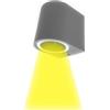 Partenopea® Applique lampada da parete a muro per lampadine LED gu10 potenza max supportata 10w per interno esterno IP54 moderno faretto monoemissione (Curvato, Grigio luce calda 3000K)