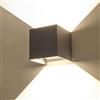 Partenopeautensili® APPLIQUE LED CUBO 6W IMPERMEABILE DA INTERNO E ESTERNO LAMPADA DA PARETE IN ALLUMINIO ANGOLO LUCE REGOLABILE UP DOWN LUCE MODERNA (Grigio, 6W Luce bianca naturale 4000K)