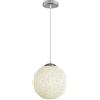 DC VOLTAGE Lampadario a sospensione moderno a forma di sfera in vimini e rattan, paralume creativo per bar, caffetteria, camera da letto, ristorante, casa, decorazione semplice (crema) (Bianco)