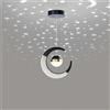 Mengjay Lampada a Sospensione LED Plafoniera,Creativo Lampadario con Proiezione di Luna e Stelle,Lampada a Sospensione Camera da Letto 10W Lampadario per Camera dei Bambini (bianco freddo, Nero)