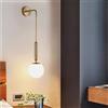 Partenopea Applique LED da Parete G9, Design Moderno Nero e Oro, Sfera Opalina, Luce Diffusa per Camera, Soggiorno, Corridoio, Ingresso, Lampada Decorativa in Metallo Elegante (Sfera in sospensione)